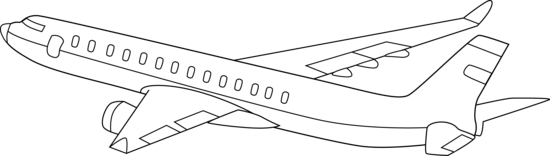 Black . Airplane clipart line