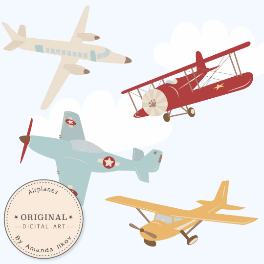 airplane clipart old school
