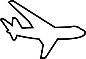 Airplane clipart outline.  collection of black
