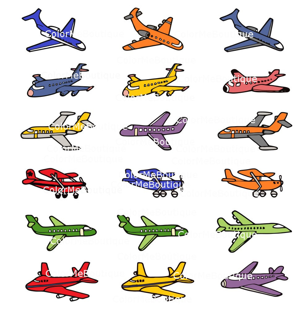 Airplane clipart printable. For stickers or fun