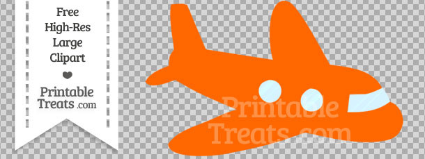 Airplane clipart printable. Safety orange treats com