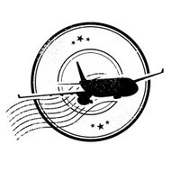 airplane clipart stamp