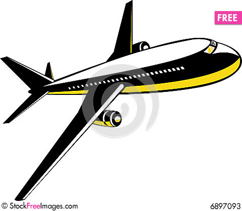 Jet taking off free. Airplane clipart transportation