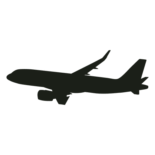 Boeing in flight silhouette. Airplane vector png