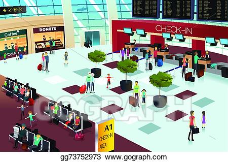Eps illustration inside the. Airport clipart airport scene
