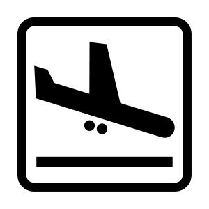 Arrival and departure signs. Airport clipart arrived