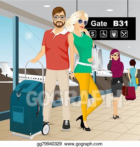 airport clipart couple