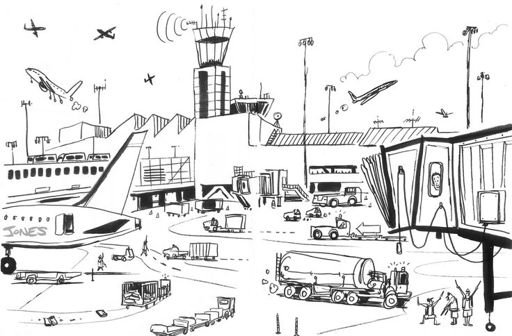 airport clipart drawing