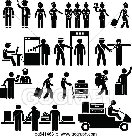 Airport clipart security guard. Vector stock workers and