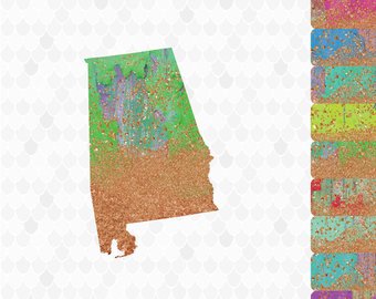 Alabama clipart cute. Etsy map united states