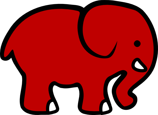 clipart elephant red