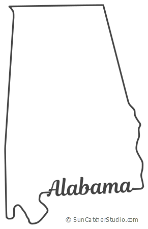 Alabama clipart outline. Map printable state shape