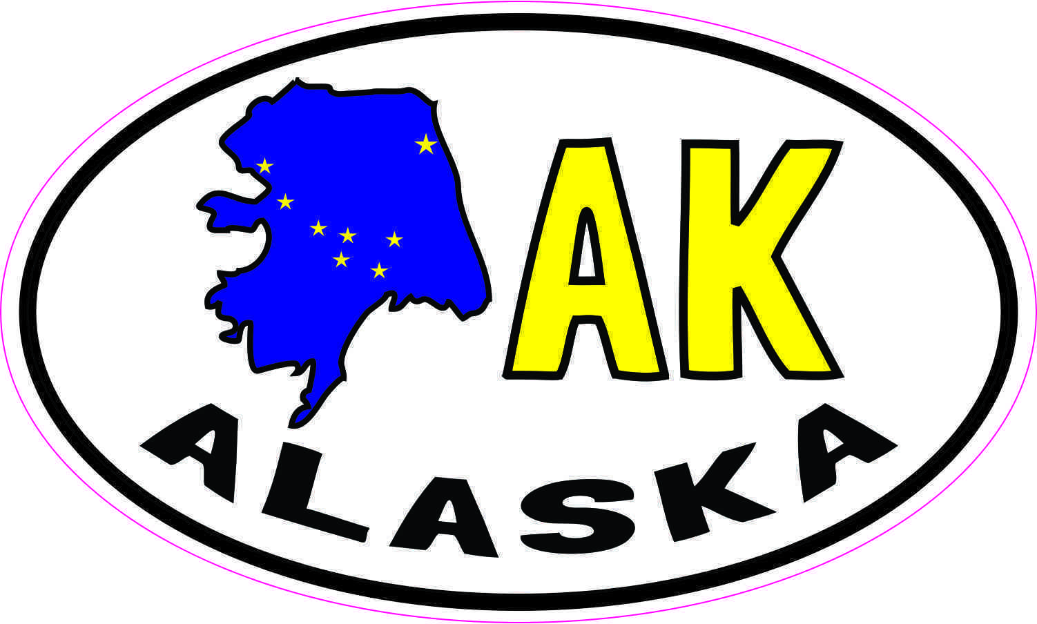  in x oval. Alaska clipart bubble letter