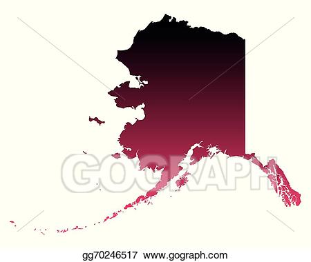 Vector stock map of. Alaska clipart illustration