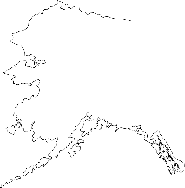 Alaska outline . Clipart map blank