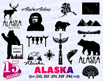 Silhouette etsy . Alaska clipart vector