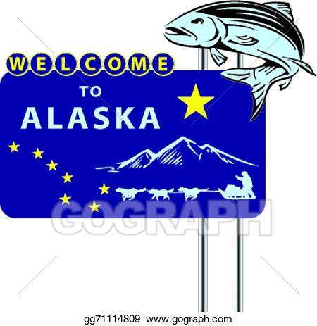 Alaska clipart vector. Stock stand welcome to