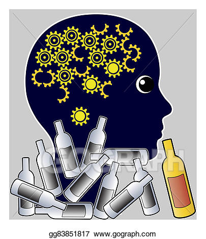 Stock brain damage through. Alcohol clipart illustration