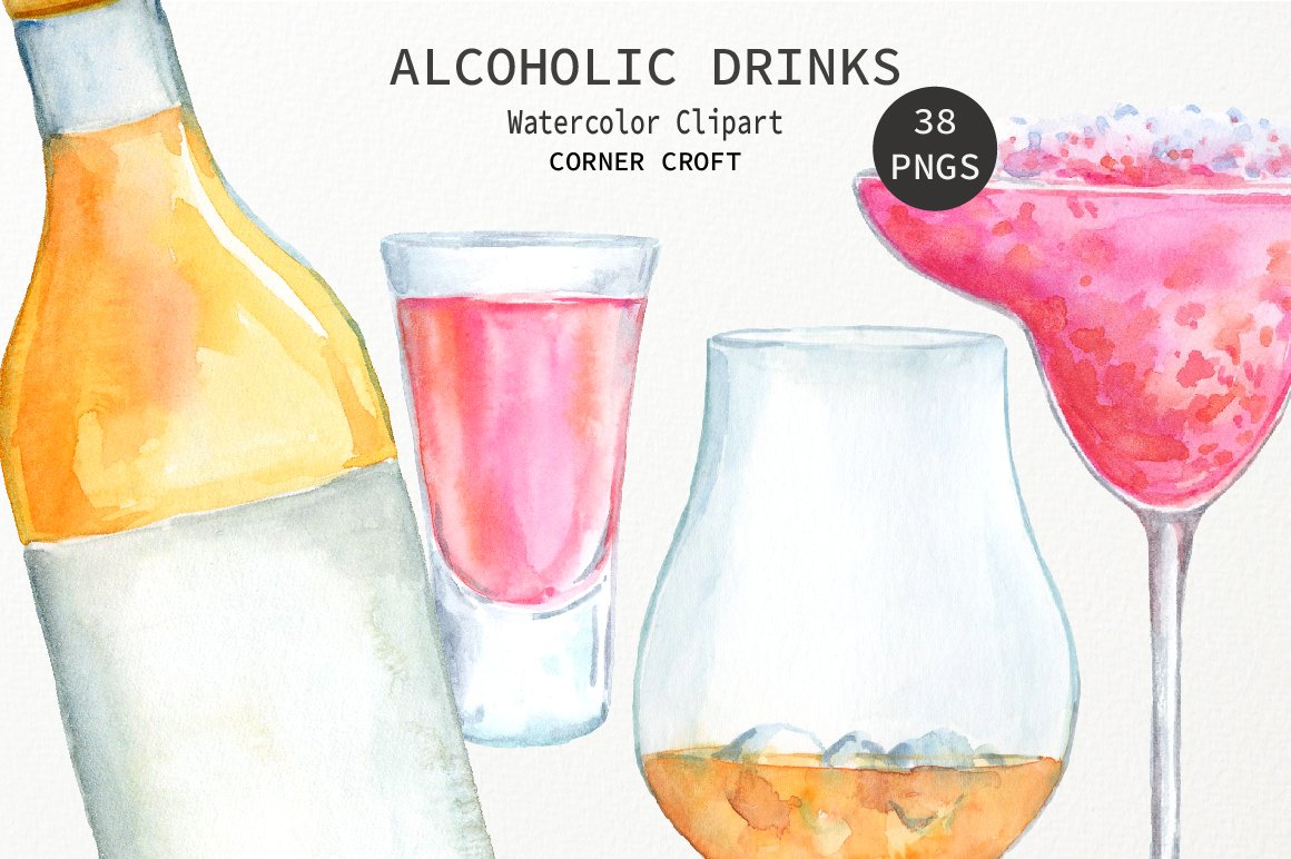 alcohol clipart pink