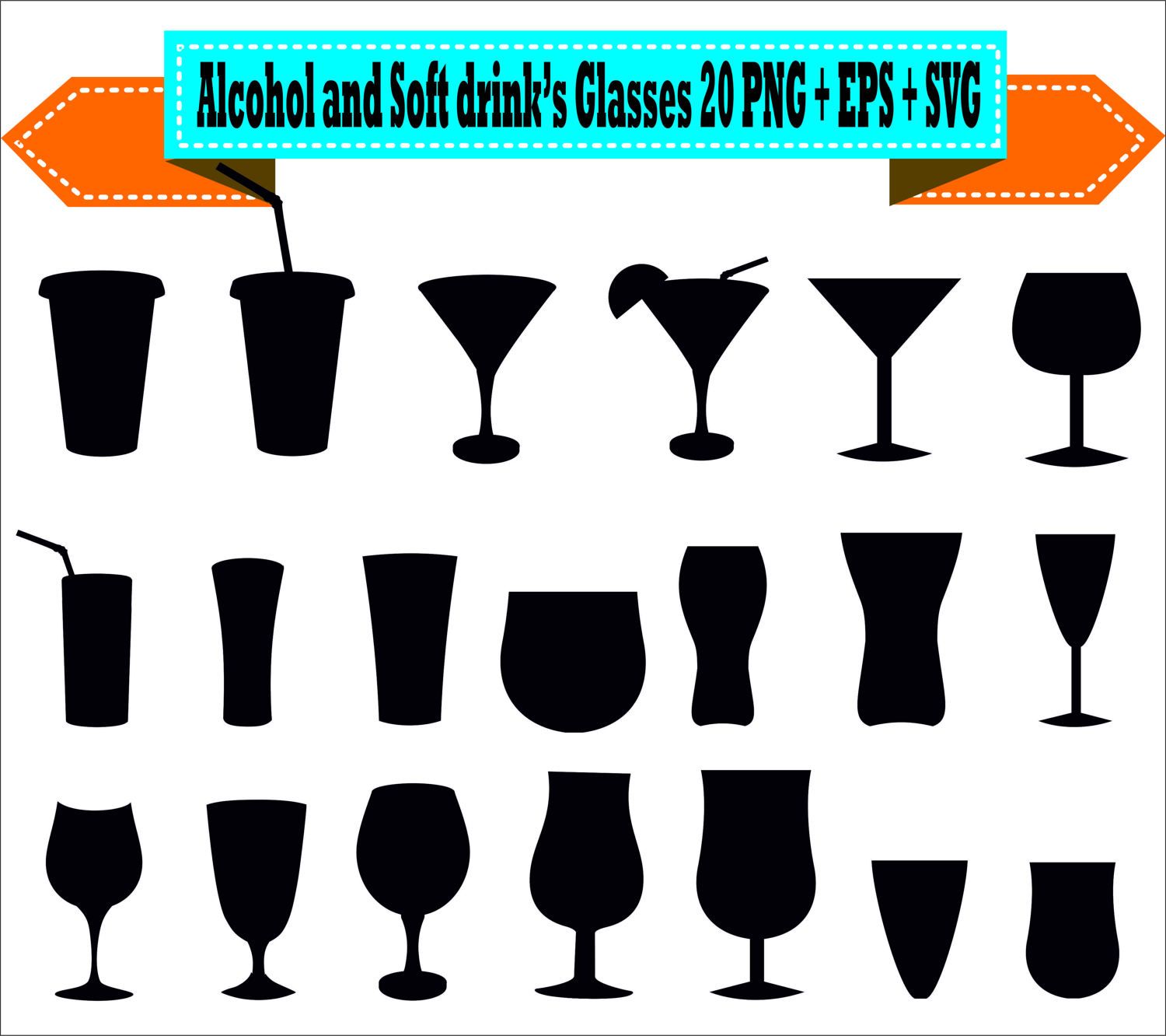 alcohol clipart silhouette