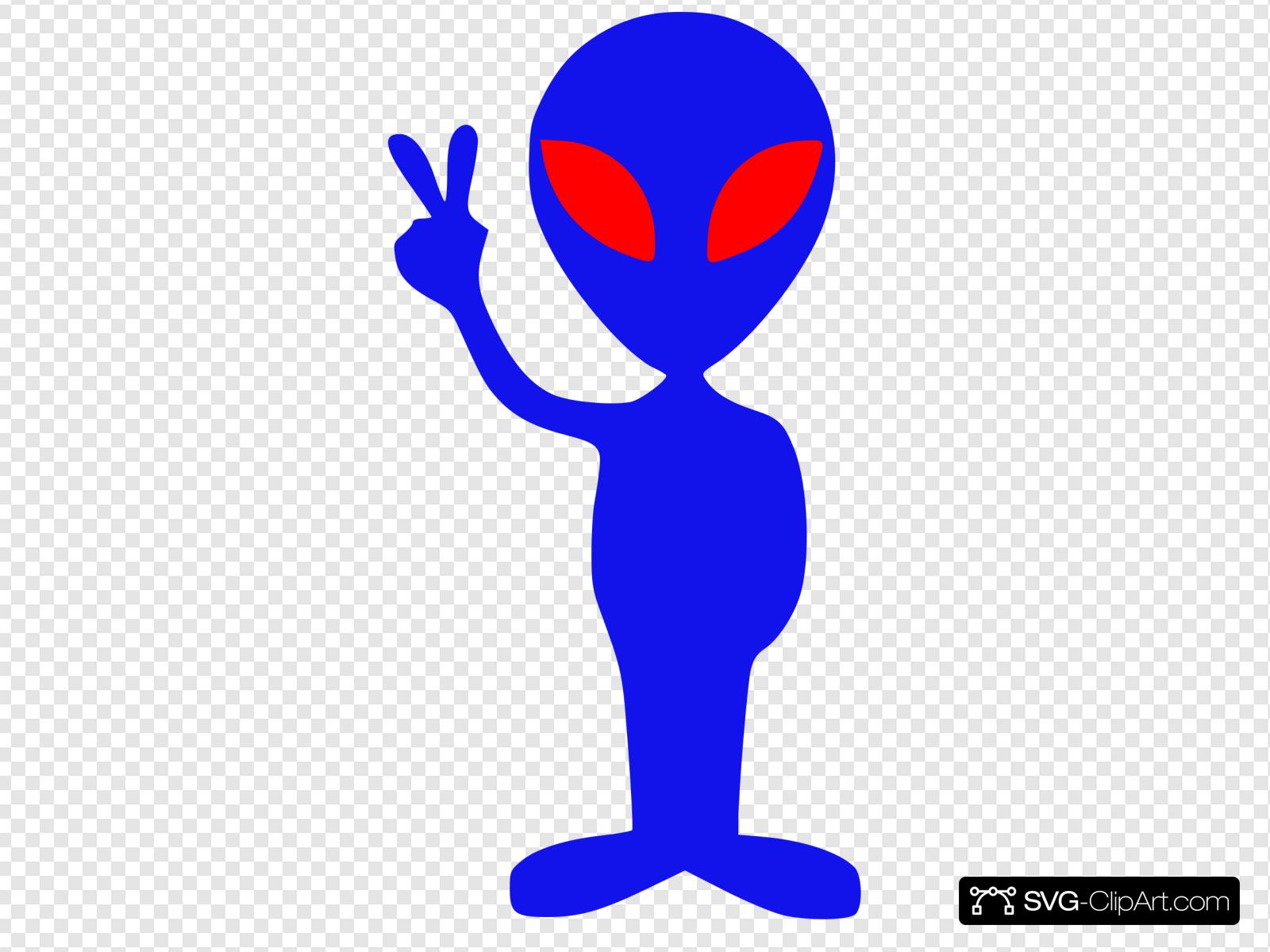 alien clipart blue