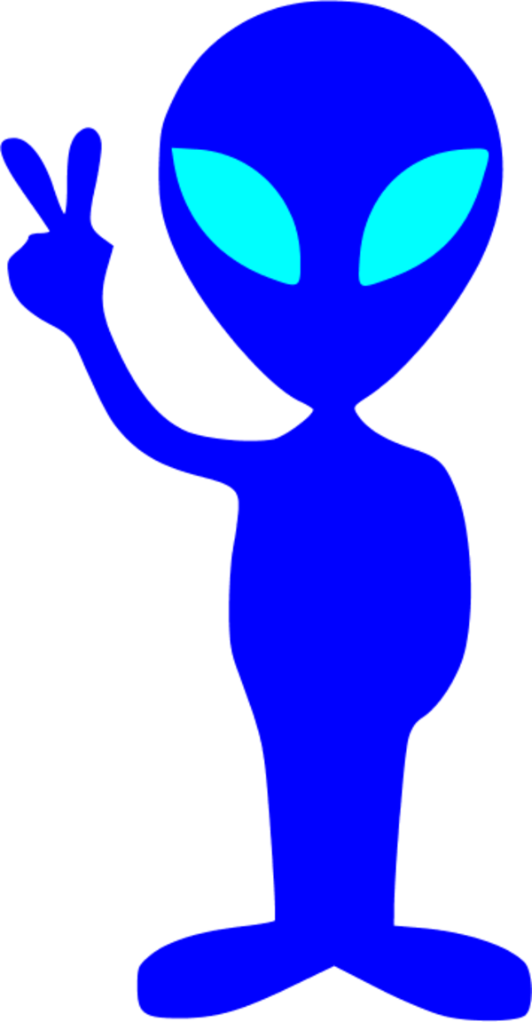 alien clipart blue