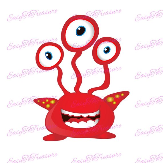 alien clipart red