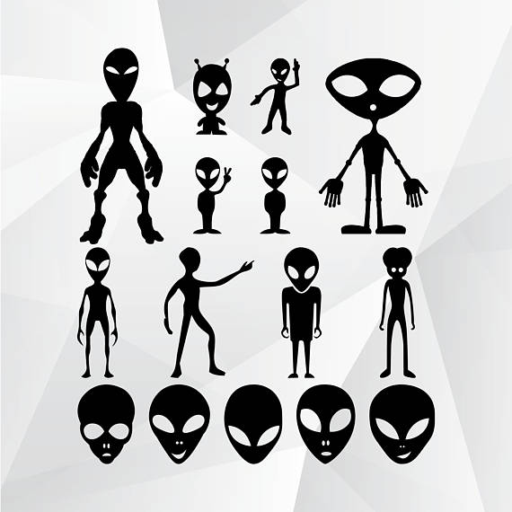 Alien clipart silhouette. Svg png jpg eps