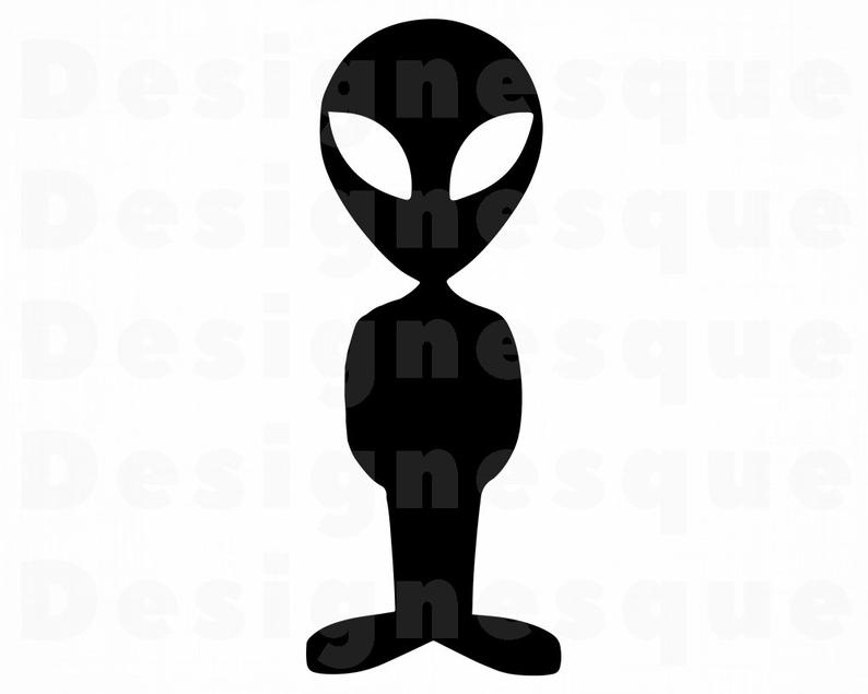 Alien clipart silhouette. Svg files for cricut