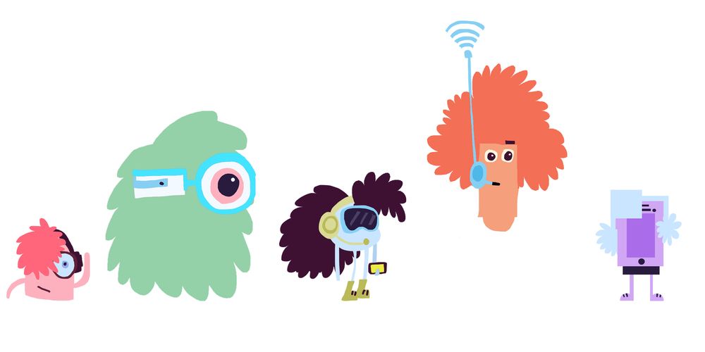 Aliens clipart group alien. Of hacker kids character