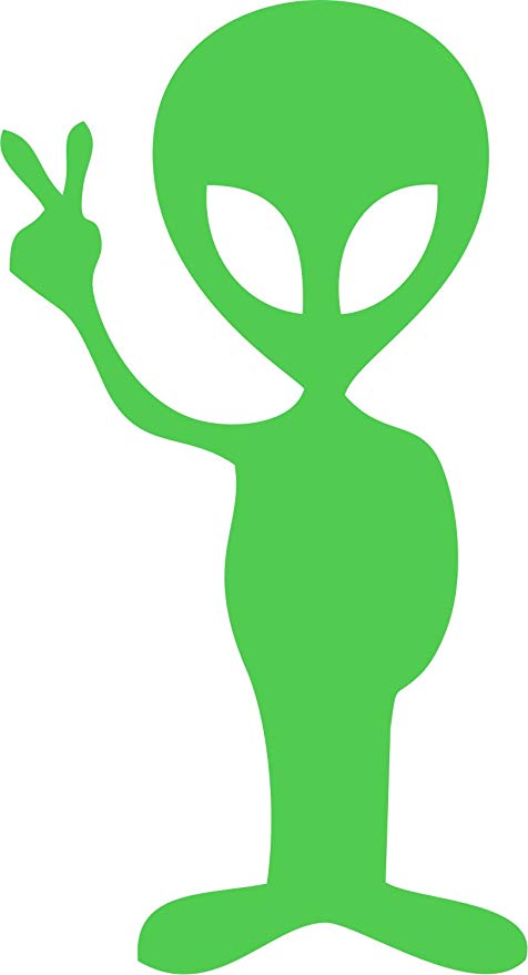 alien clipart neon green