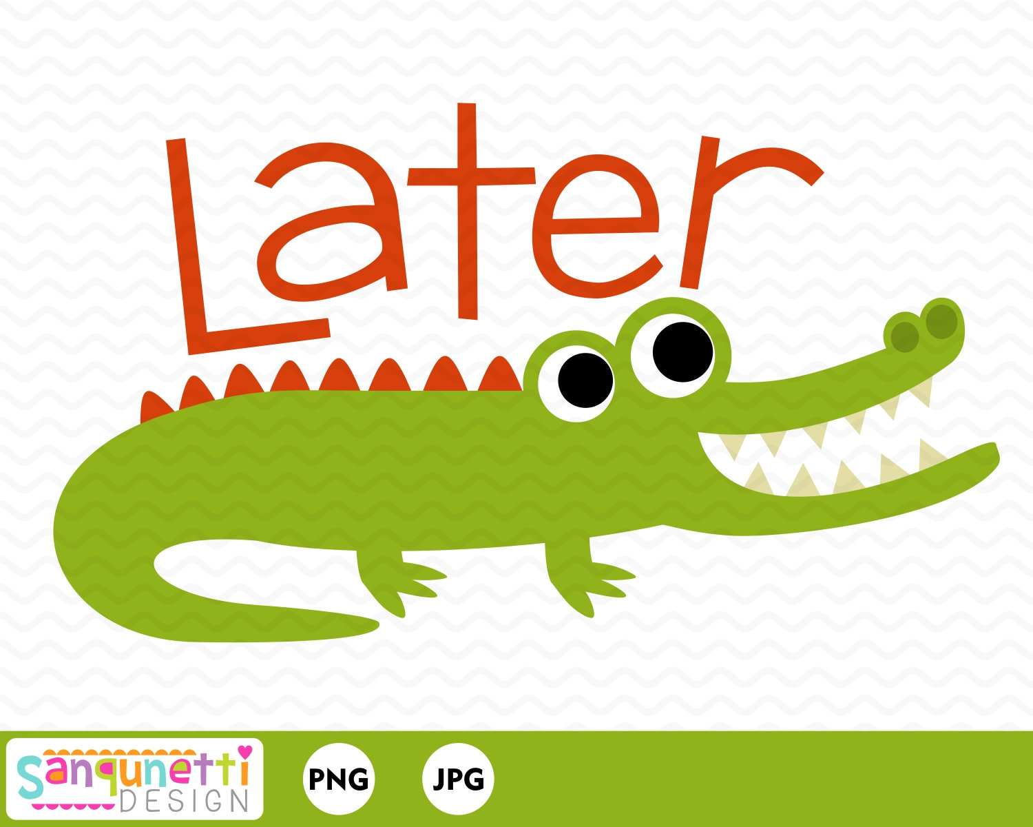 Alligator clipart adorable. Later gator digital art