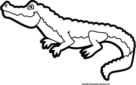 Alligator clipart black and white, Alligator black and white