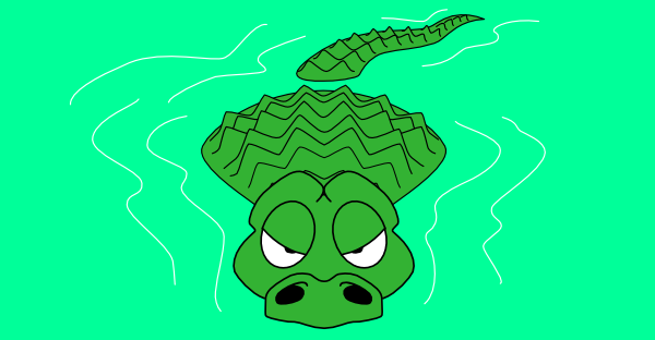 Water cartoon pencil and. Alligator clipart illustration