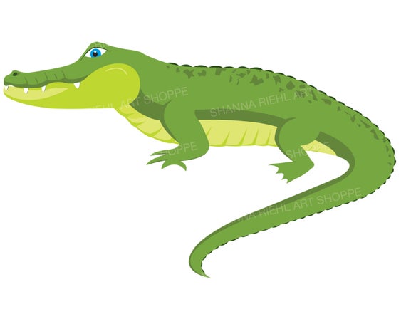 Hippo clipart alligator. Crocodile digital download art