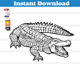 Etsy commercial free use. Alligator clipart vintage
