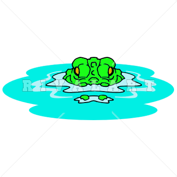 Skiing in . Alligator clipart water