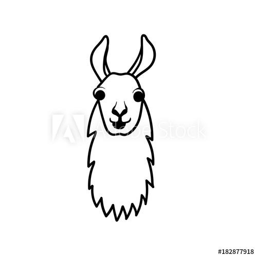 Vector illustration of cute. Alpaca clipart animal american