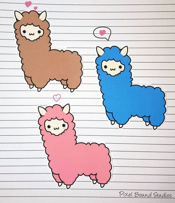 Alpaca clipart chibi. Stickers and magnets games
