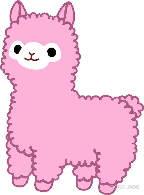 Pink sticker by scraleos. Alpaca clipart chibi