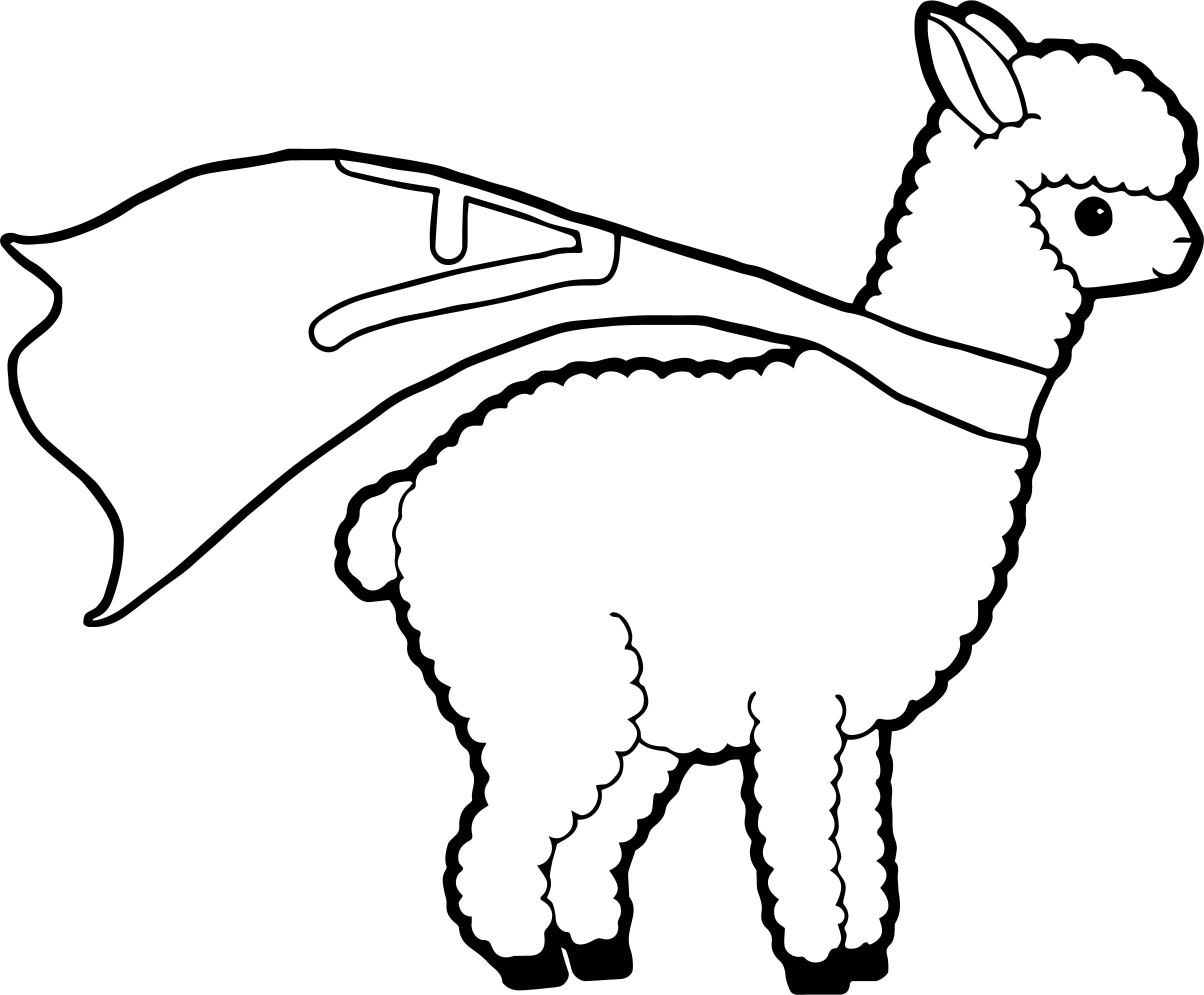 Drawing at getdrawings com. Alpaca clipart coloring page