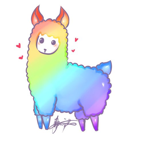 Image in cute collection. Alpaca clipart drawing