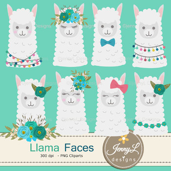 Llama faces flower . Alpaca clipart face