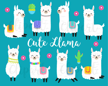 alpaca clipart happy llama