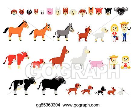 alpaca clipart pixel