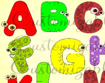 alphabet clipart alien