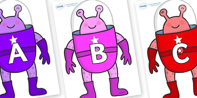 alphabet clipart alien