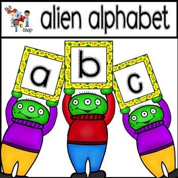alphabet clipart alien