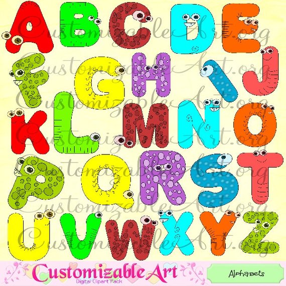 alphabet clipart alien