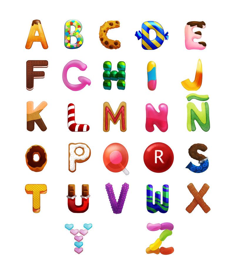 clipart candy alphabet